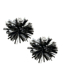 Cheerleader Pompom Black & Silver - 2 Pack