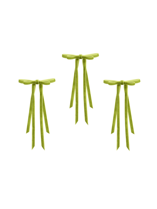 Beauregarde Lettuce Green Velvet Bow Pack