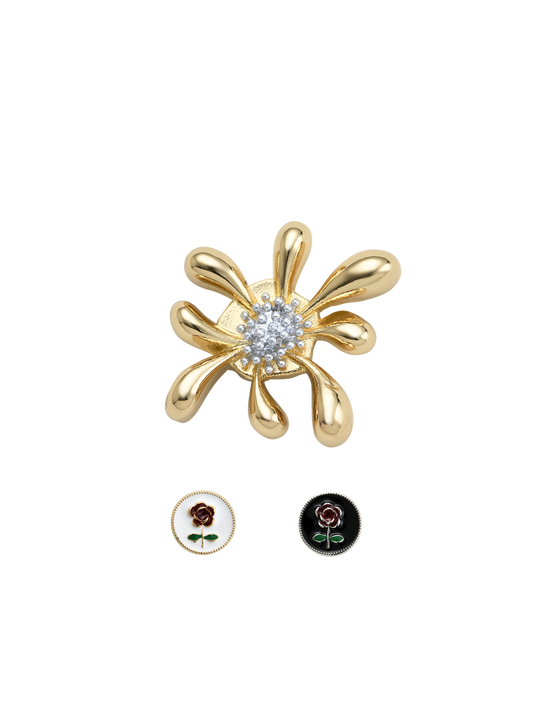 Coneflower and Vintage Rose Buttons Pack