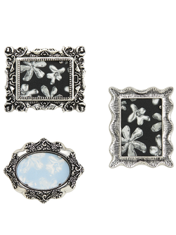 Grace, Aura, and Haven Antique Silver Picture Frames Pack