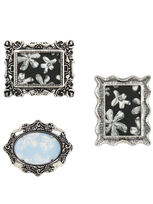 Grace, Aura, and Haven Antique Silver Picture Frames Pack