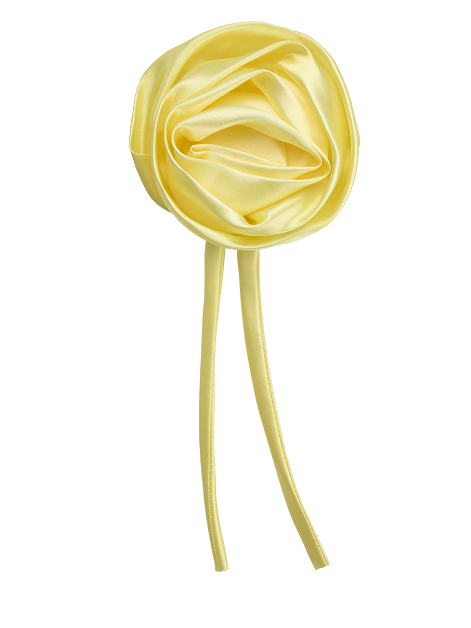 Rosette Lemonade Satin Flower