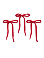 Mohair Scarlet Red Bow - 3 Pack