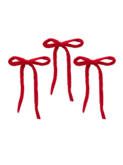 Mohair Scarlet Red Bow - 3 Pack