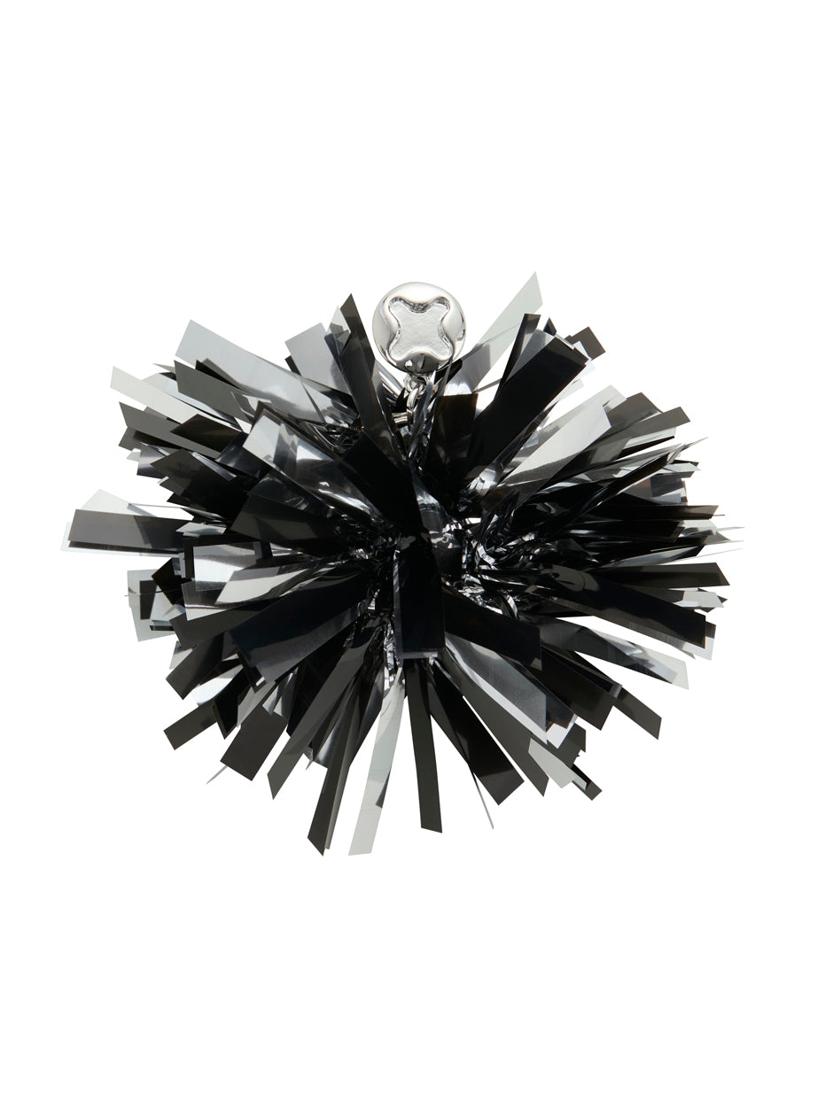 Cheerleader Pompom Black & Silver - 2 Pack