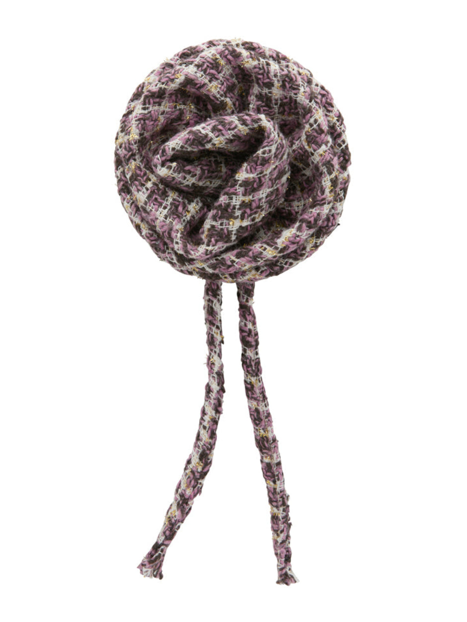 Rosette Purple Tweed Flower